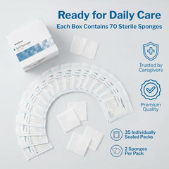 Split Sponges, Sterile, 100% Cotton, I.V. Drain Split Dressing, 2 in X