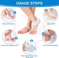 2 Pcs Silicone Gel Elastic Heel Socks Cracked Foot Moisturizing Skin Care US