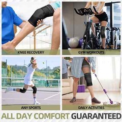 2 × Knee Brace Compression Sleeve w/ Strap Pain Relief Knee Support Arthritis US
