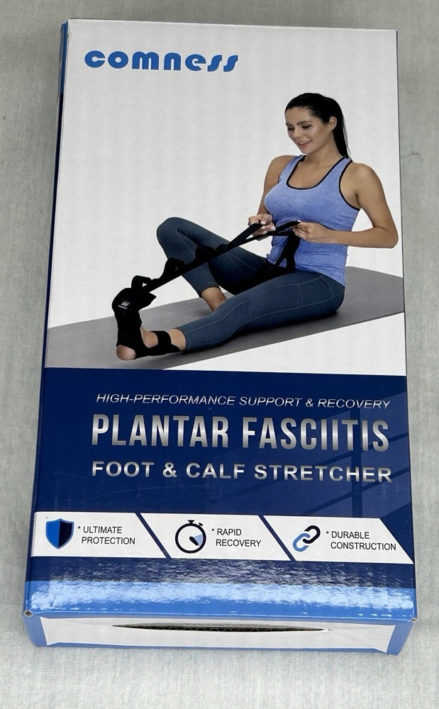 Foot and Calf Stretcher-Stretching Strap For Plantar Fasciitis Achilles Comness