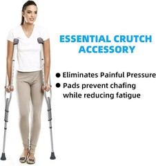 4 Pcs Grey Crutches Padding Set – Cushioned Comfort for Armpits & Hands