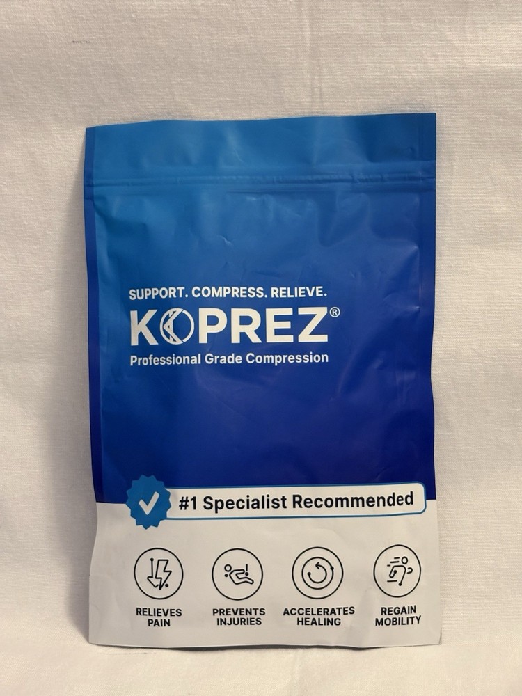 Koprez Professional Grade Compression Foot Sleeve, XL, Black, New In Package