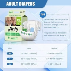 Elderly Adult Diapers with Tabs, Medical Disposable Incontinence Diaper for Seni