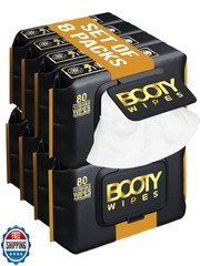 Booty Wipes – Flushable Wipes for Men – Aloe Vera and Vitamin E – Non-Woven –