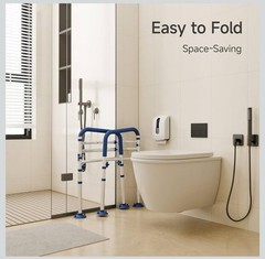 Loyoda Toilet Safety Rails Adjustable Foldable Support Frame for Seniors Disable