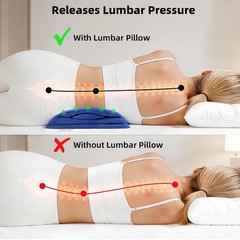 Adjustable Lumbar Support Pillow for Bed & Sleeping, 4-Layer Back Support Cus…