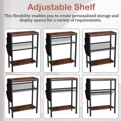 Yusong Small Narrow Side Table For Small Spaces Slim End Table Storage Bag Sofa