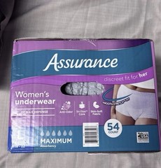 Assurance Women’s Maximum Absorbancy Underwear, Large , (54 Count)