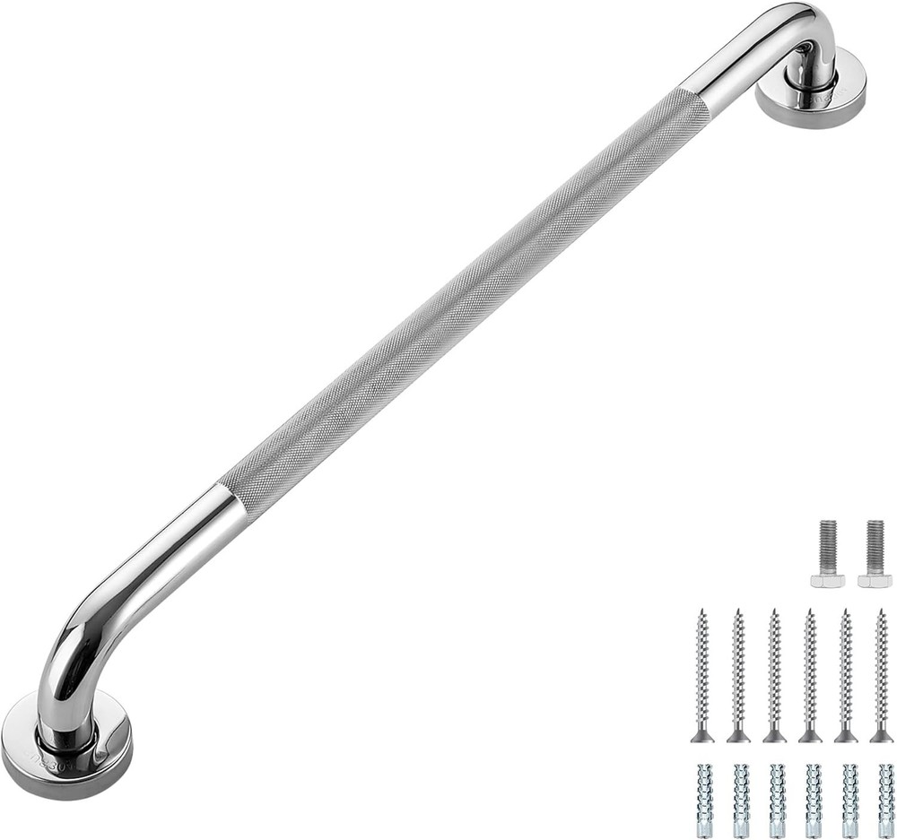 2 Pack 24-Inch Anti Slip Shower Handles 1″ diameter Stainless Steel