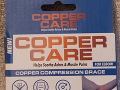 Copper Care Copper Compression Brace for Elbow 1 Pack Adult Size Fits Most A-205