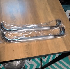 Stainless Steel Straight Grab Bars 2-Pack Non-Slip Silver Wall Mount