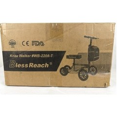 BlessReach WB-2208-T All Terrain Knee Walker Scooter Black 300lb Disc Brake
