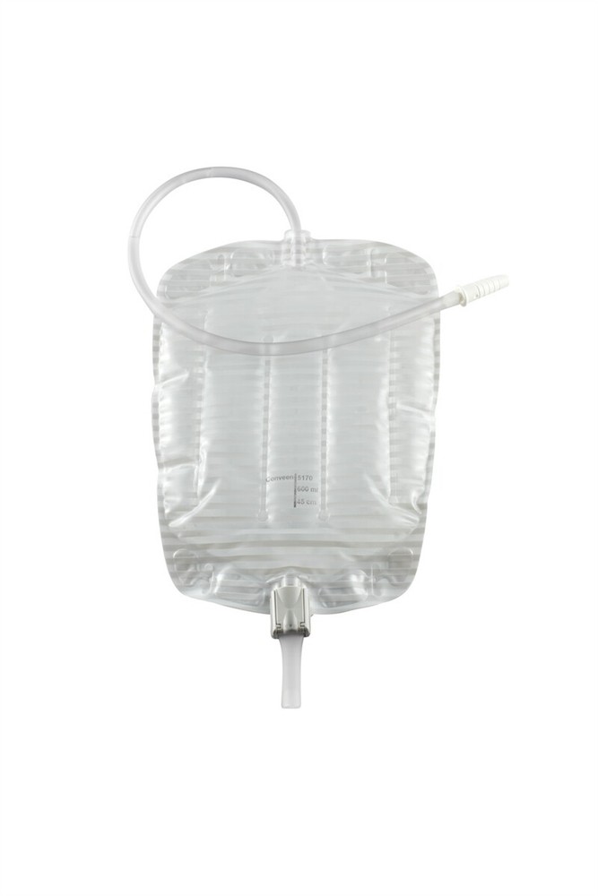 Urinary Leg Bag Conveen Security+ Anti-Reflux Valve 600mL Polyethylene -1 Count