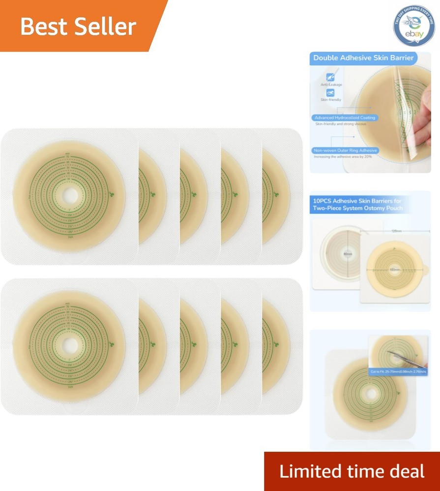Hydrocolloid Skin Barrier 10pcs – Non-Woven, Cut-to-Fit for Comfort and Security