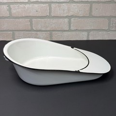 Vintage Jones Fracture Bed Pan No. 70010 Enamelware Porcelain W/ Original Box