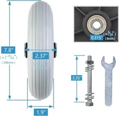 New Wheelchair Caster/Wheels Assembly (Pair) 8 Inch Solid Tire Wheel 8X 2-200X50