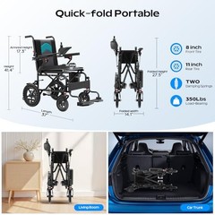 BLACK/BLUE/GRAY – POWET ELECTRIC WHEELCHAIRS 350 LBS 1 BATTERY