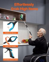 2-Pack 34in Long Handle Reacher with 360° Jaw and Magnetic Tips