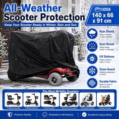 All Season Mobility Scooter Cover 55in Waterproof Heavy Duty Wheelchair Rain Sun