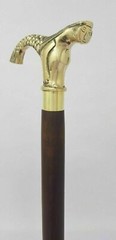 Handmade Solid Brass Mermaid Head Handle Vintage Walking Stick Wooden Cane Gift
