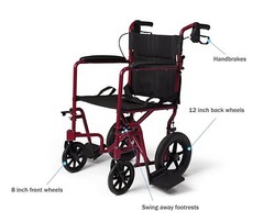WIDE SEAT Wheelchair Lightweight EASY Folding Drive Manual HANDBRAKES FOR SAFETY