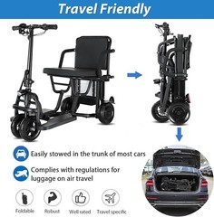 All Terrain Folding Storage Ultra Lightweight Power Electric Wheelchair 2×6.6AH