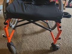 Quickie M6 Manual Wheelchair Orange/Black w/ JAY Fusion Cushion, Seat Belt