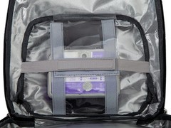 Black Enteral Feeding Tube Backpack for Adults with Multi-Compartment Storage