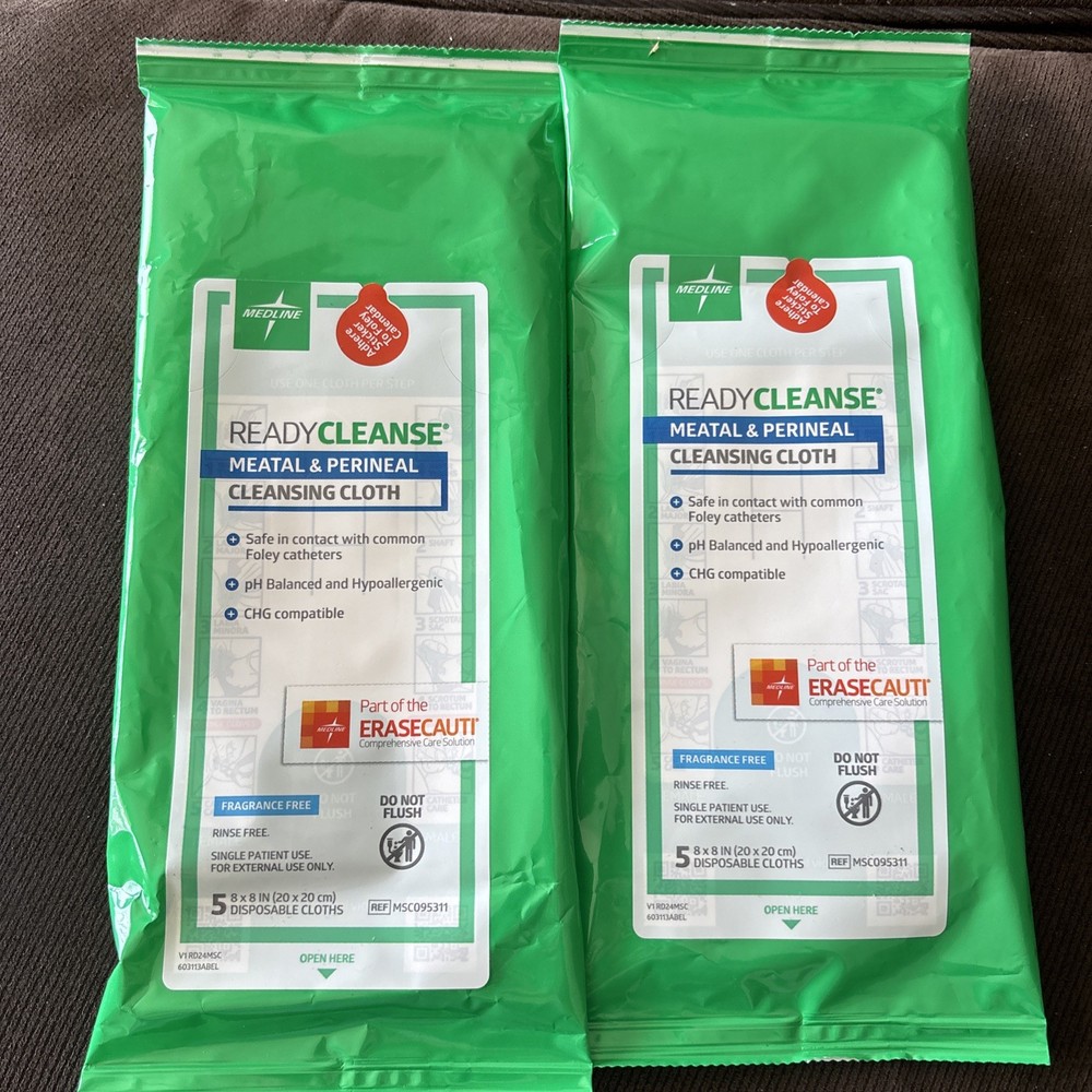 MEDLINE Readycleanse Meatal & Perineal Cleansing Cloth Lot Of 2