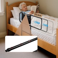 Adjustable Bed Rails for Elderly Adults Bed Assist Rail with Non-Slip Handle