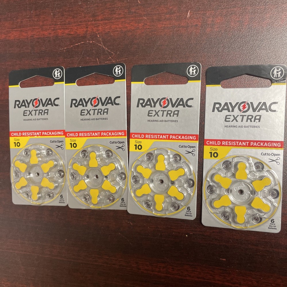 RAYOVAC EXTRA Advance Hearing AID Batteries SIZE 10 4 Packs of 6 Batteries