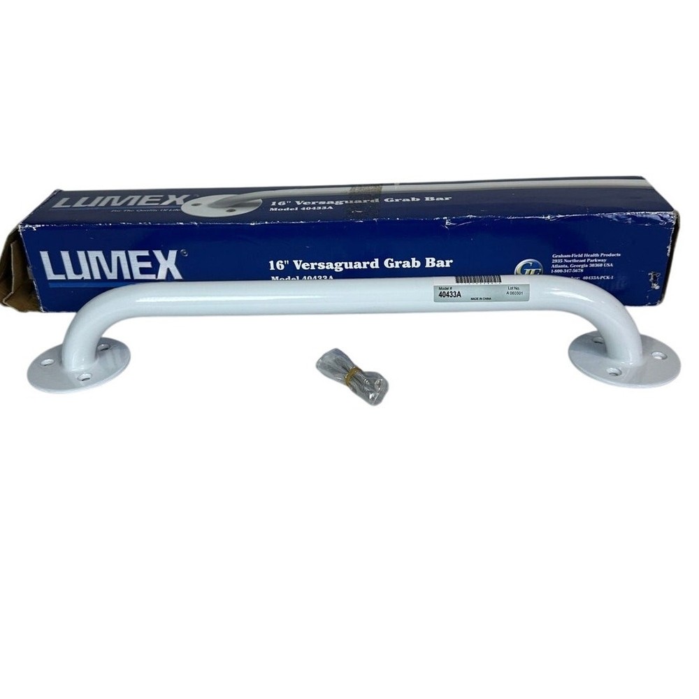 Lumex Versaguard 16“ White Enamel Grab Bar Model 4043A New In Box No Hardware