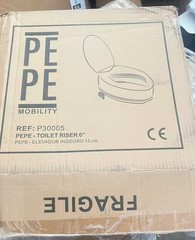 PEPE Mobility Toilet Riser 6″ Elevated Toilet Seat w/ Lid P30005 for Elderly