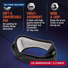 PhysFlex 2 Pack Patellar Tendon Support Strap – Knee Brace for Pain Relief, Pate