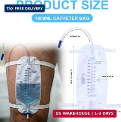 Urinary Drainage Bag 1000ML Urine Catheter Leg Bags 4Pcs with Anti-Reflux Chambe