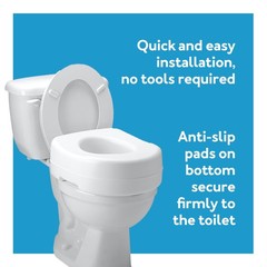 Carex Toilet Seat Riser, Adds 5 Inches of Height,Elevated and Raised Toilet Seat