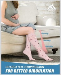 Fuelmefoot 6 Pairs Compression Socks for Women & Men 15-20Mmhg Graduated Support