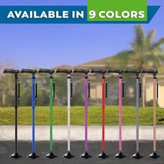 Walking Cane for Men & Women Foldable, Adjustable, Heavy Duty, Free Standing,…