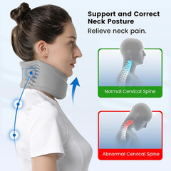 Soft Cervical Neck Brace Support Collar Gray Medium