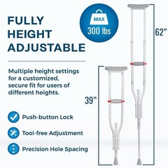 Medline Guardian Red Dot Aluminum Crutch