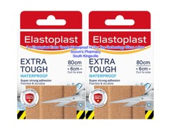 2 x Elastoplast Extra Tough Waterproof Hi Dry Technology Cut to Size 80cm x 6cm