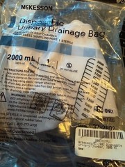 Lot of2 McKesson Disposable Urinary Drainage Bags 2000 ml