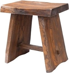 Nordic Teak Natural Teak Wood Shower Stool with Curved Seat & Shelf | Spa-Style