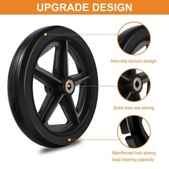 4Pcs 8″ Solid Replacement Wheels – Eco-Friendly Rubber, Wear-Resistant PU Tires,