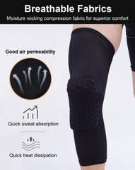 Honeycomb Pad Basketball Crashproof Antislip Knee Leg Long Sleeve Protector Gear