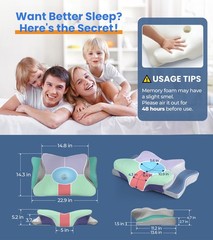 Cozyplayer Ultra Pain Relief Cooling Pillow For Neck Support Adjustable
