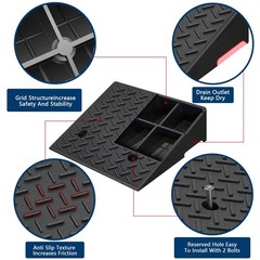 Rubber Curb Ramp,2 Pack,6″ Rise Height,11023Ibs, Capacity Driveway Ramps,18.9…