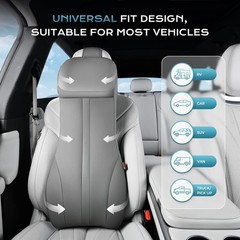 Coverado Upgraded Lumbar and Car Back Pain Relief for Car Seat Driving, Gray