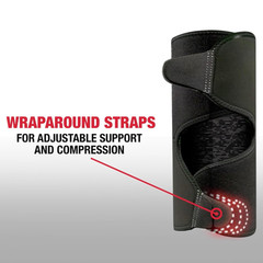 Mueller Hybrid Wraparound Knee Support: One Size Fits Most (Black, Grey & White)
