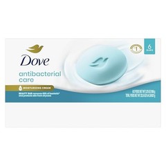 Dove Beauty Bar Soap Antibacterial Care 6 Count For Clean Moisturized Skin
